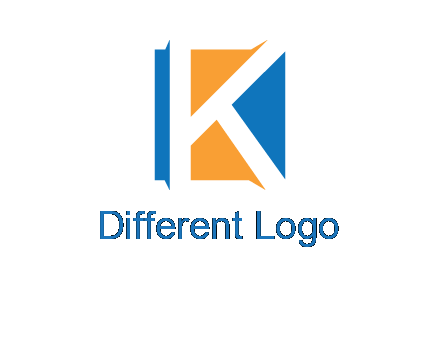 letter k inside square shape logo
