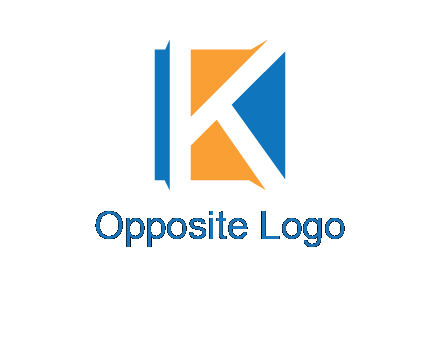 letter k inside square shape logo