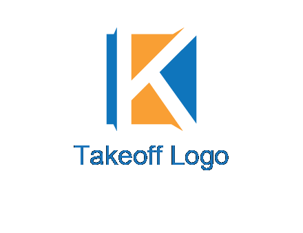 letter k inside square shape logo