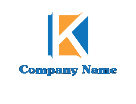letter k inside square shape logo