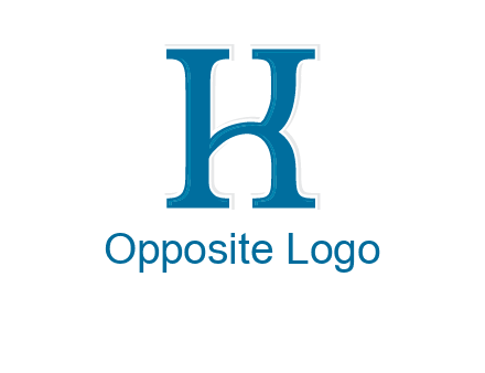 letter K also forming letter H