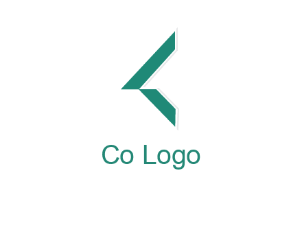 polygonal shapes forming abstract letter K