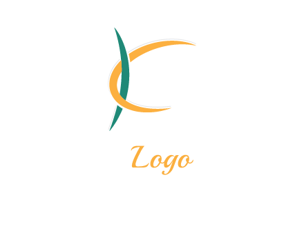 Swooshes forming letter k logo