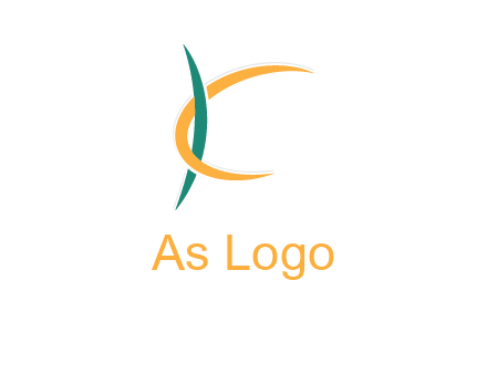 Swooshes forming letter k logo