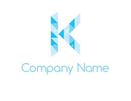 letter k incorporate with polygonal shape logo