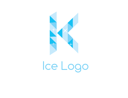 letter k incorporate with polygonal shape logo