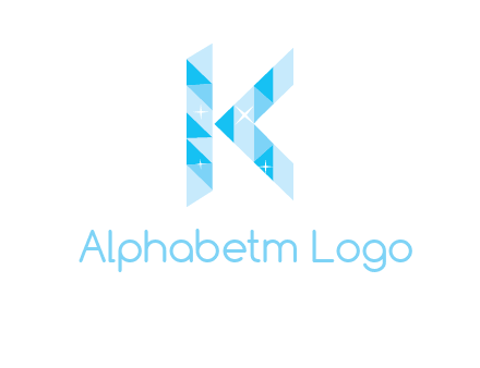 letter k incorporate with polygonal shape logo