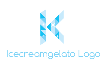 letter k incorporate with polygonal shape logo