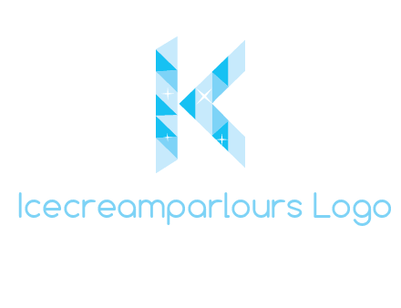 letter k incorporate with polygonal shape logo