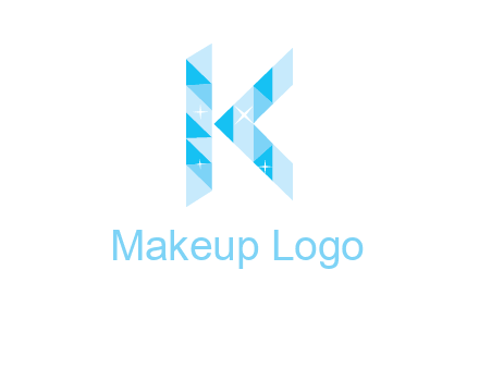 letter k incorporate with polygonal shape logo