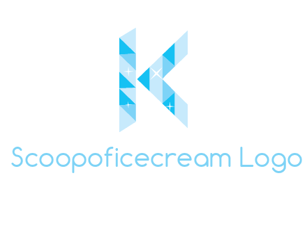 letter k incorporate with polygonal shape logo