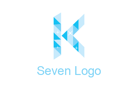 letter k incorporate with polygonal shape logo