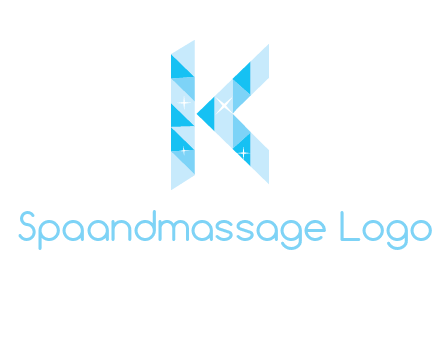 letter k incorporate with polygonal shape logo