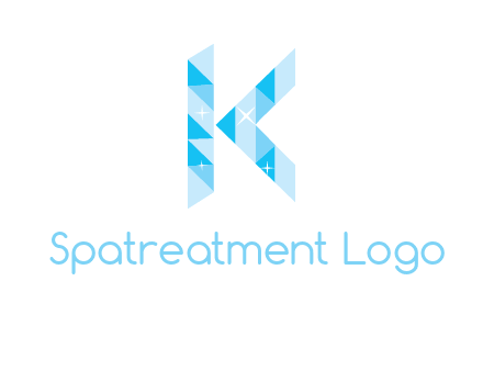 letter k incorporate with polygonal shape logo