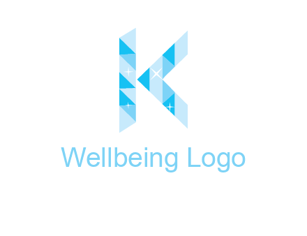 letter k incorporate with polygonal shape logo