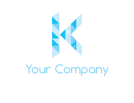 letter k incorporate with polygonal shape logo