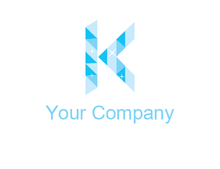 letter k incorporate with polygonal shape logo