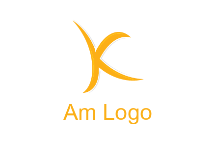 abstract swoosh letter K