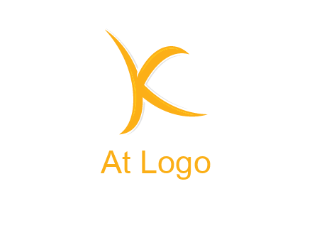 abstract swoosh letter K