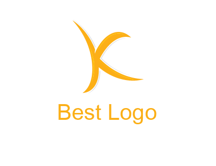 abstract swoosh letter K