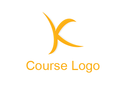 abstract swoosh letter K