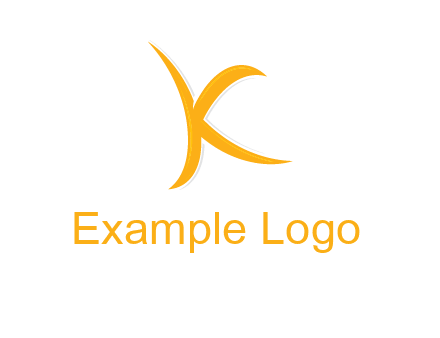 abstract swoosh letter K