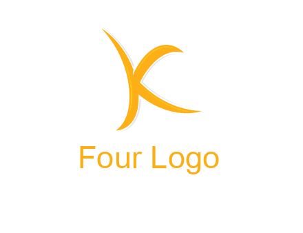 abstract swoosh letter K