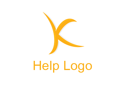 abstract swoosh letter K