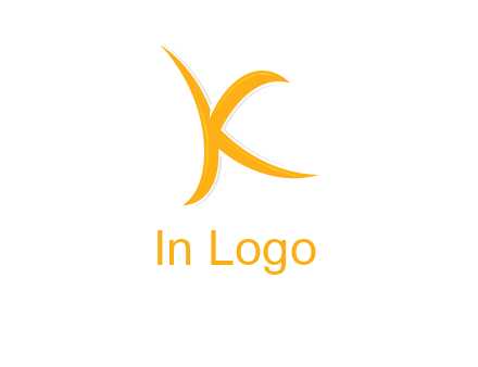 abstract swoosh letter K