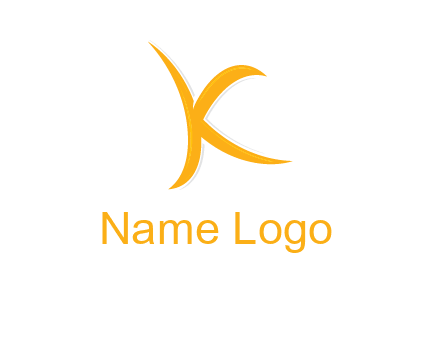 abstract swoosh letter K