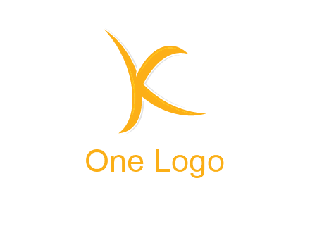 abstract swoosh letter K