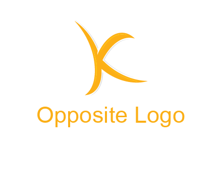 abstract swoosh letter K