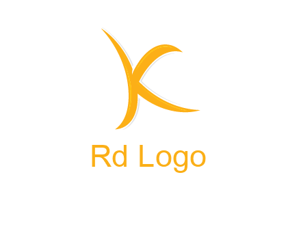 abstract swoosh letter K