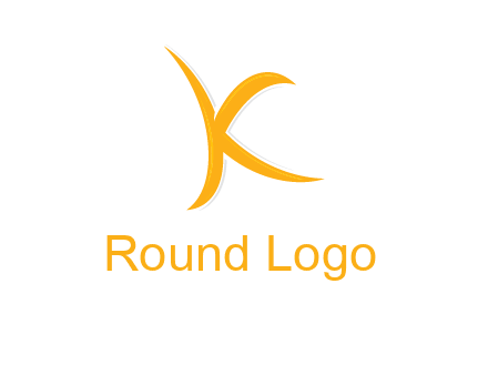 abstract swoosh letter K