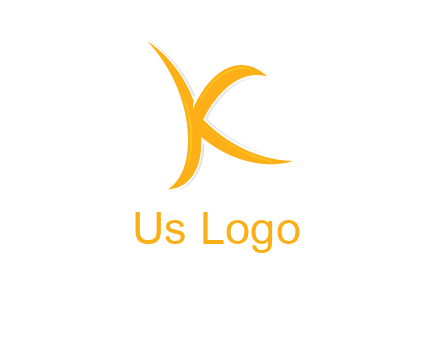 abstract swoosh letter K