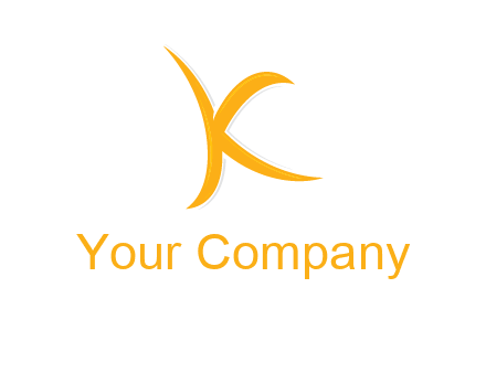 abstract swoosh letter K