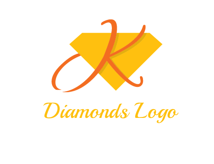 Letter k in front of diamond shape logo