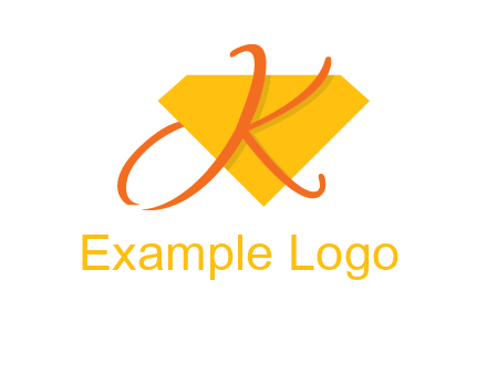 Letter k in front of diamond shape logo