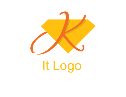 Letter k in front of diamond shape logo