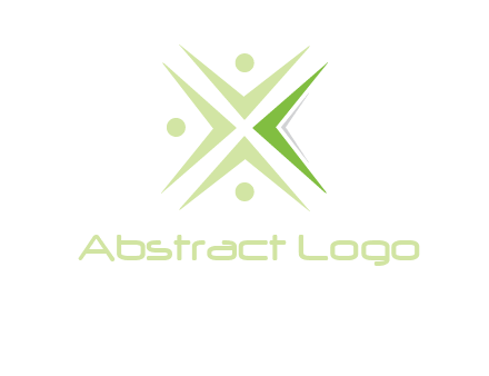 abstract persons incorporate with letter x logo