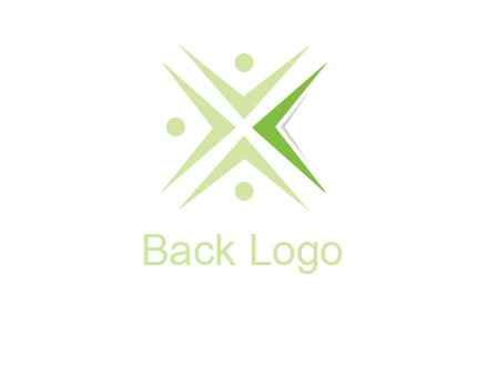 abstract persons incorporate with letter x logo
