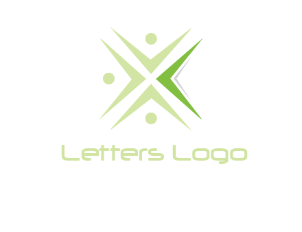 abstract persons incorporate with letter x logo