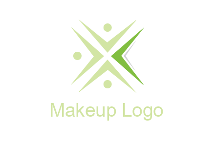 abstract persons incorporate with letter x logo