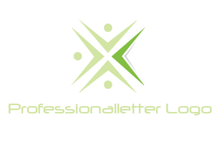 abstract persons incorporate with letter x logo