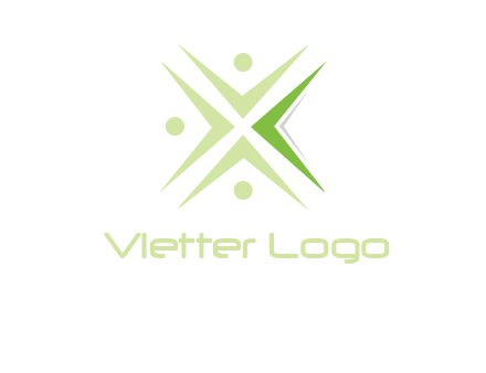 abstract persons incorporate with letter x logo