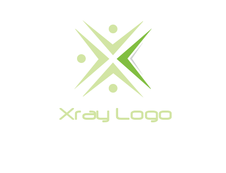 abstract persons incorporate with letter x logo