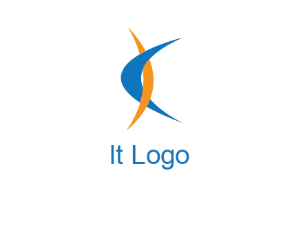 swooshes against each other forming letter K