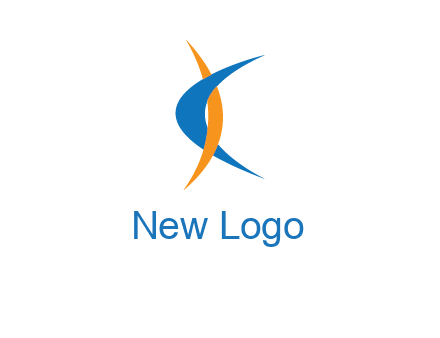 swooshes against each other forming letter K