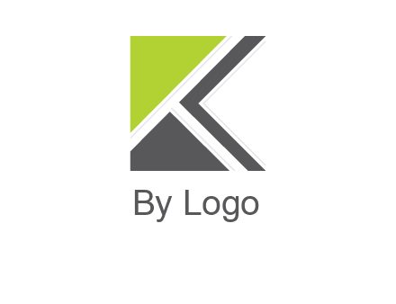 abstract shapes forming negative spacing letter K