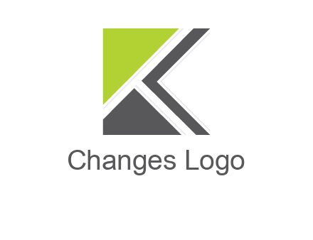 abstract shapes forming negative spacing letter K